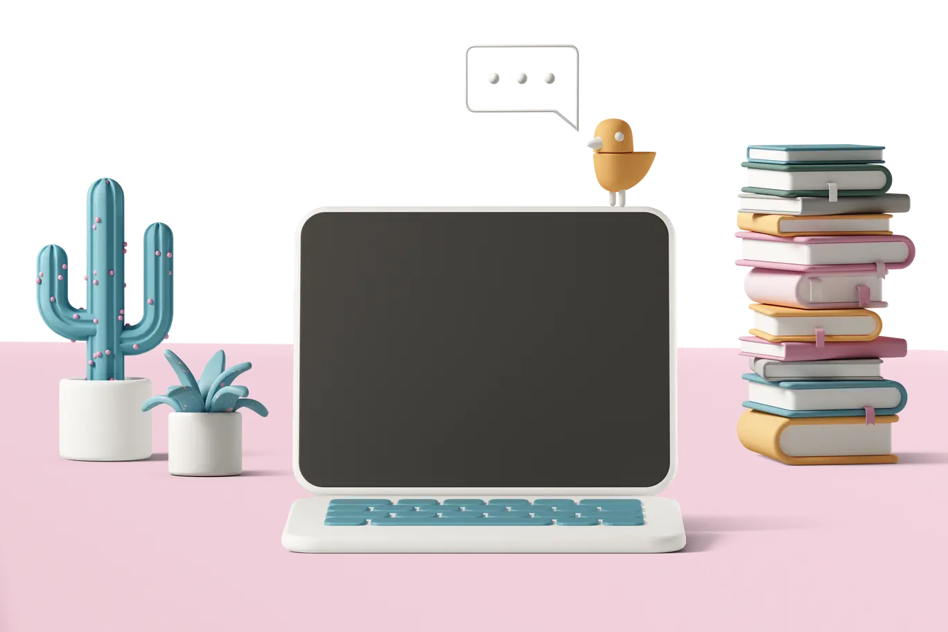 Illustration of woman using a computer receiving likes